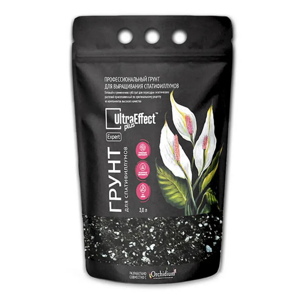 Фото Грунт EffectBio для выращивания Спатифиллумов UltraEffect Plus Expert 4603743270578, 3 л Фото Грунт EffectBio для выращивания Спатифиллумов UltraEffect Plus Expert 4603743270578, 3 л