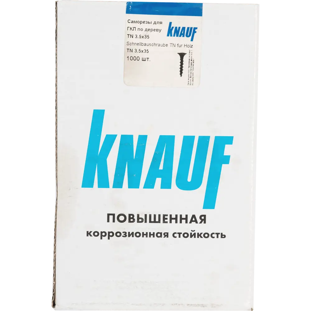 Фото 5 Саморезы гипсокартон-металл Knauf TN фосфатированные 3.5x35 мм, 1000 шт. Фото 5 Саморезы гипсокартон-металл Knauf TN фосфатированные 3.5x35 мм, 1000 шт.