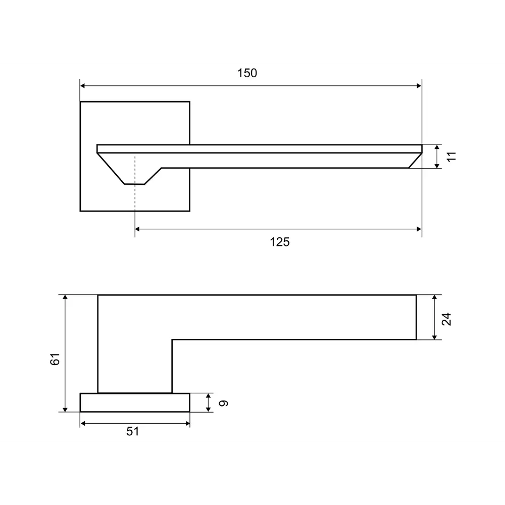 Фото 4 Дверные ручки Palladium Z 205 CP, без запирания, комплект, цвет хром