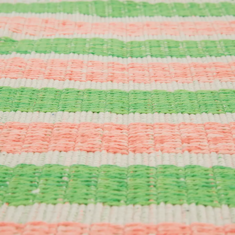 Фото 3 Коврик Полоска 60x90 см хлопок цвет зеленый Фото 3 Коврик Полоска 60x90 см хлопок цвет зеленый