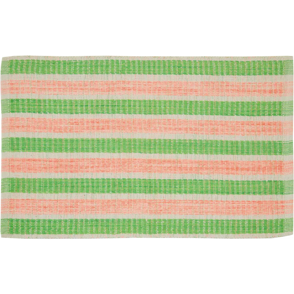 Фото Коврик Полоска 60x90 см хлопок цвет зеленый Фото Коврик Полоска 60x90 см хлопок цвет зеленый