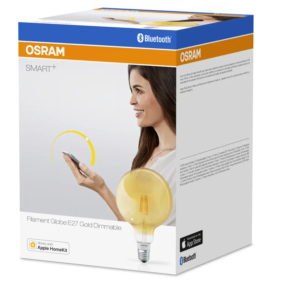 Фото 3 Лампа умная светодиодная Osram Smart Plus E27 220-240 В 5.5 Вт шар большой золотистая 600 лм, теплый белый свет