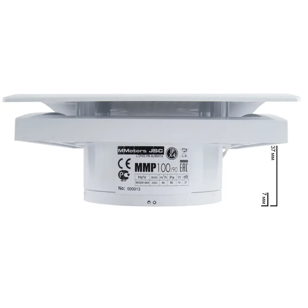 Фото 2 Вентилятор вытяжной сверхтонкий Mmotors jsc 0702 D100 мм 27 дБ 90 м³/ч обратный клапан цвет белый Фото 2 Вентилятор вытяжной сверхтонкий Mmotors jsc 0702 D100 мм 27 дБ 90 м³/ч обратный клапан цвет белый