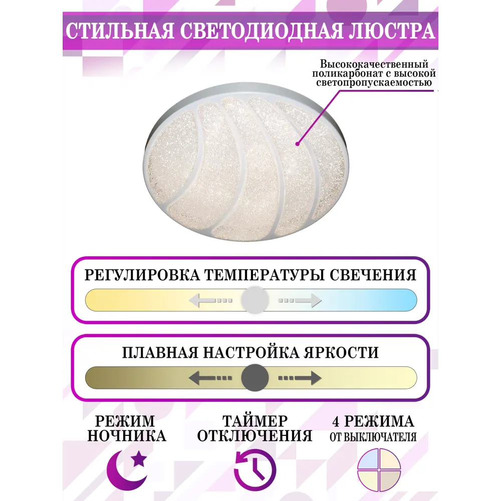 Фото 2 Люстра потолочная светодиодная Natali Kovaltseva 80W LAMPS 81105 Фото 2 Люстра потолочная светодиодная Natali Kovaltseva 80W LAMPS 81105