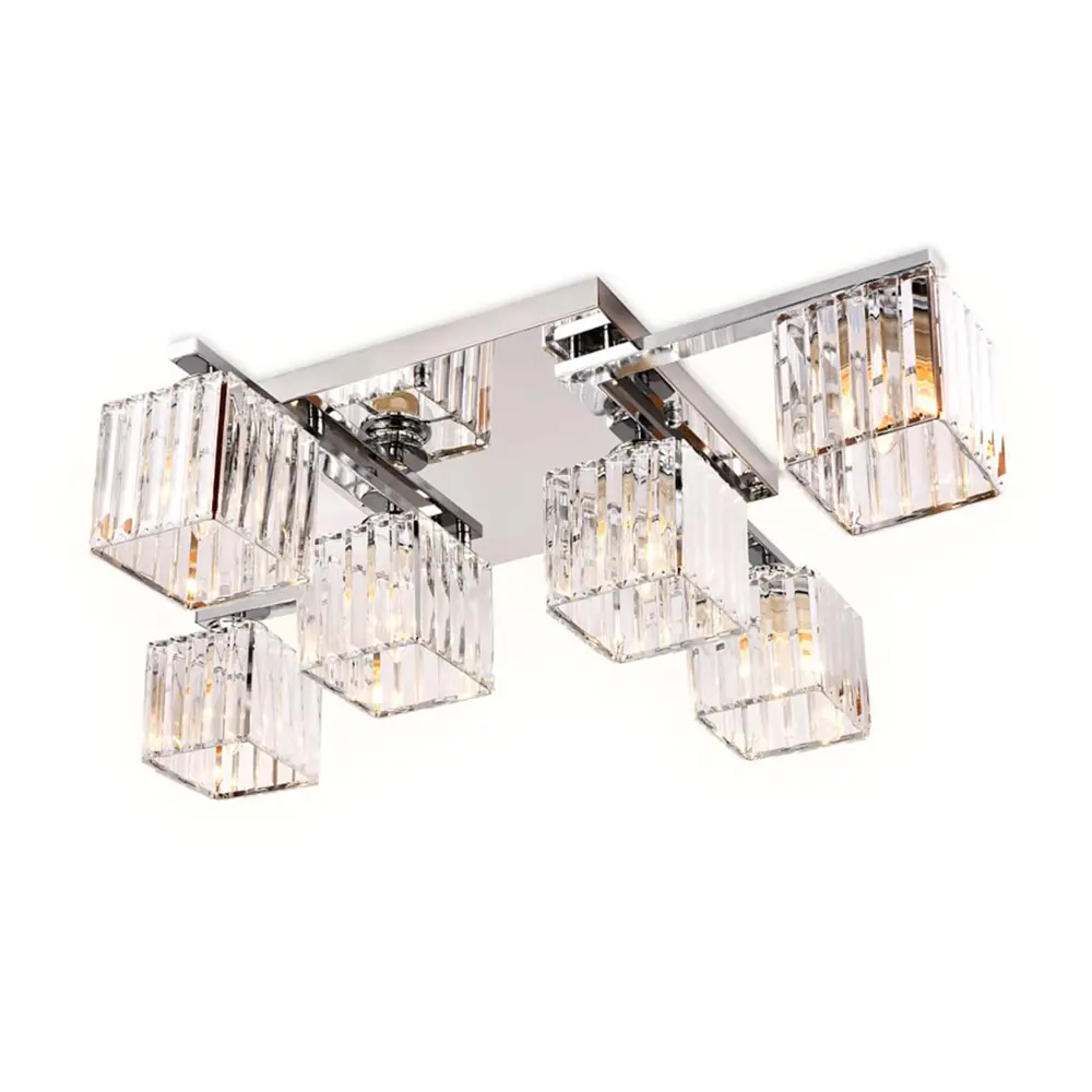 Фото Люстра потолочная хрустальная Ambrella Light TR5215 Traditional 6 ламп 17 м² цвет хром Фото Люстра потолочная хрустальная Ambrella Light TR5215 Traditional 6 ламп 17 м² цвет хром