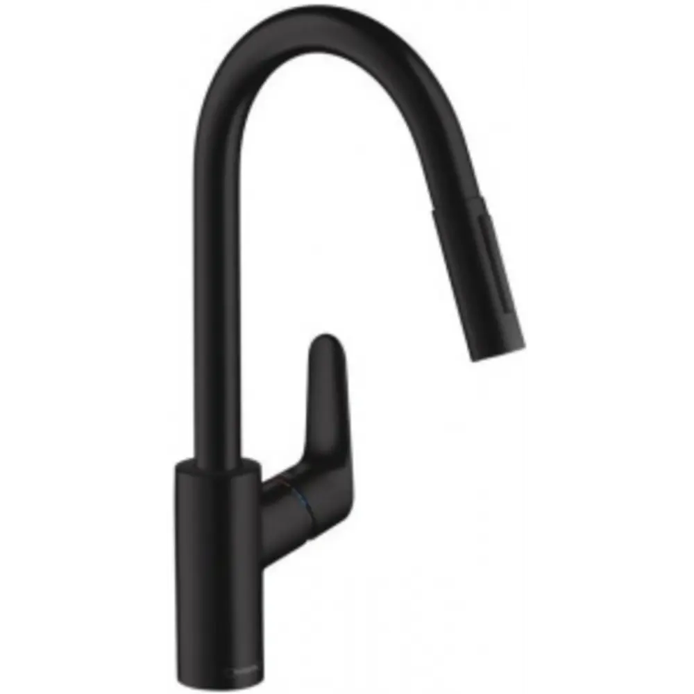 Фото Смеситель для кухни Hans Grohe HG Focus матовый черный 31815670 Фото Смеситель для кухни Hans Grohe HG Focus матовый черный 31815670