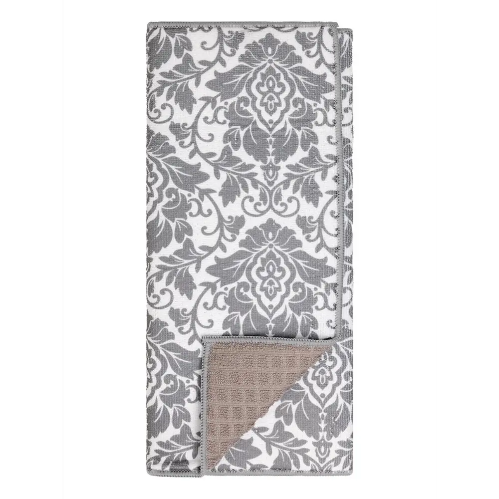 Фото 2 Коврик для сушки посуды Lucky Листья 38 см цвет серый