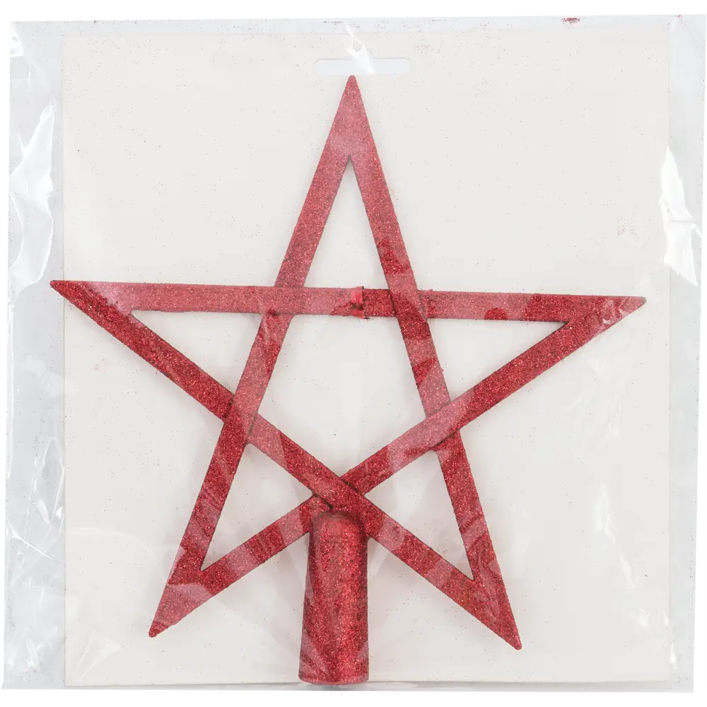 Фото 3 Верхушка на елку «2D» h19 см красный Фото 3 Верхушка на елку «2D» h19 см красный