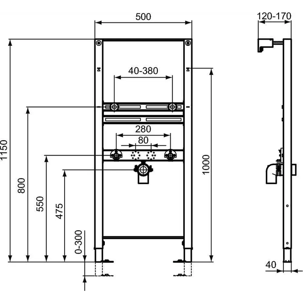 Фото 3 Рама для монтажа умывальника Ideal Standard ProSys 115x50x12 см Фото 3 Рама для монтажа умывальника Ideal Standard ProSys 115x50x12 см