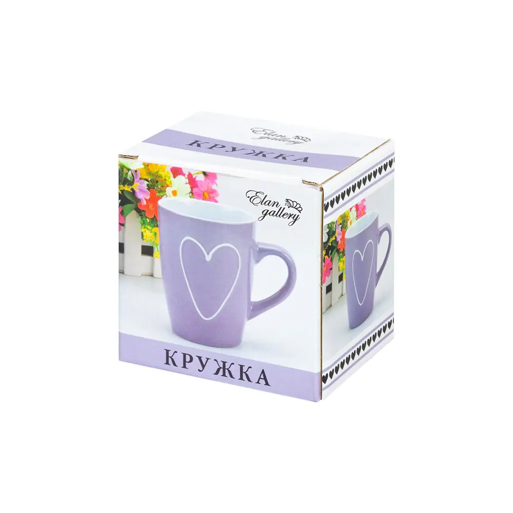 Фото 2 Кружка ELAN GALLERY Сердце 690018 350 мл сиреневая Фото 2 Кружка ELAN GALLERY Сердце 690018 350 мл сиреневая