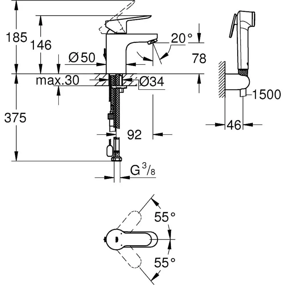 Фото 2 Смеситель для раковины Grohe BauEdge 23757000 Фото 2 Смеситель для раковины Grohe BauEdge 23757000