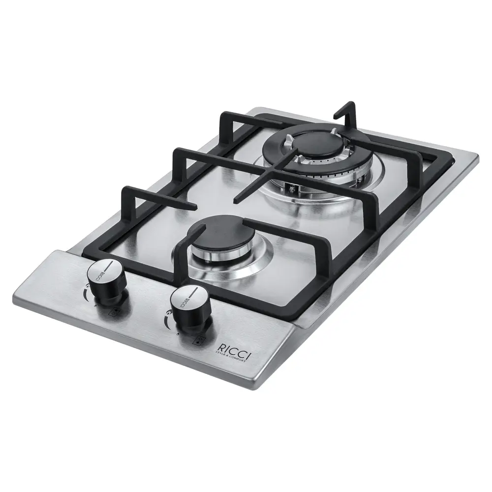 Фото 7 Газовая варочная панель Ricci HBS2301 31 см 2 конфорки цвет серебряный Фото 7 Газовая варочная панель Ricci HBS2301 31 см 2 конфорки цвет серебряный