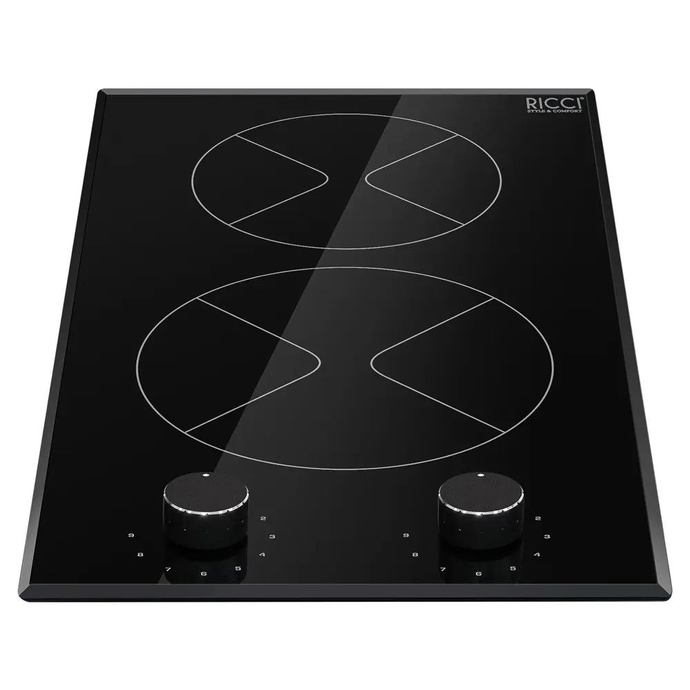 Фото 2 Стеклокерамическая варочная панель Ricci DTL-D23001B 28.80 см 2 конфорки цвет черный Фото 2 Стеклокерамическая варочная панель Ricci DTL-D23001B 28.80 см 2 конфорки цвет черный