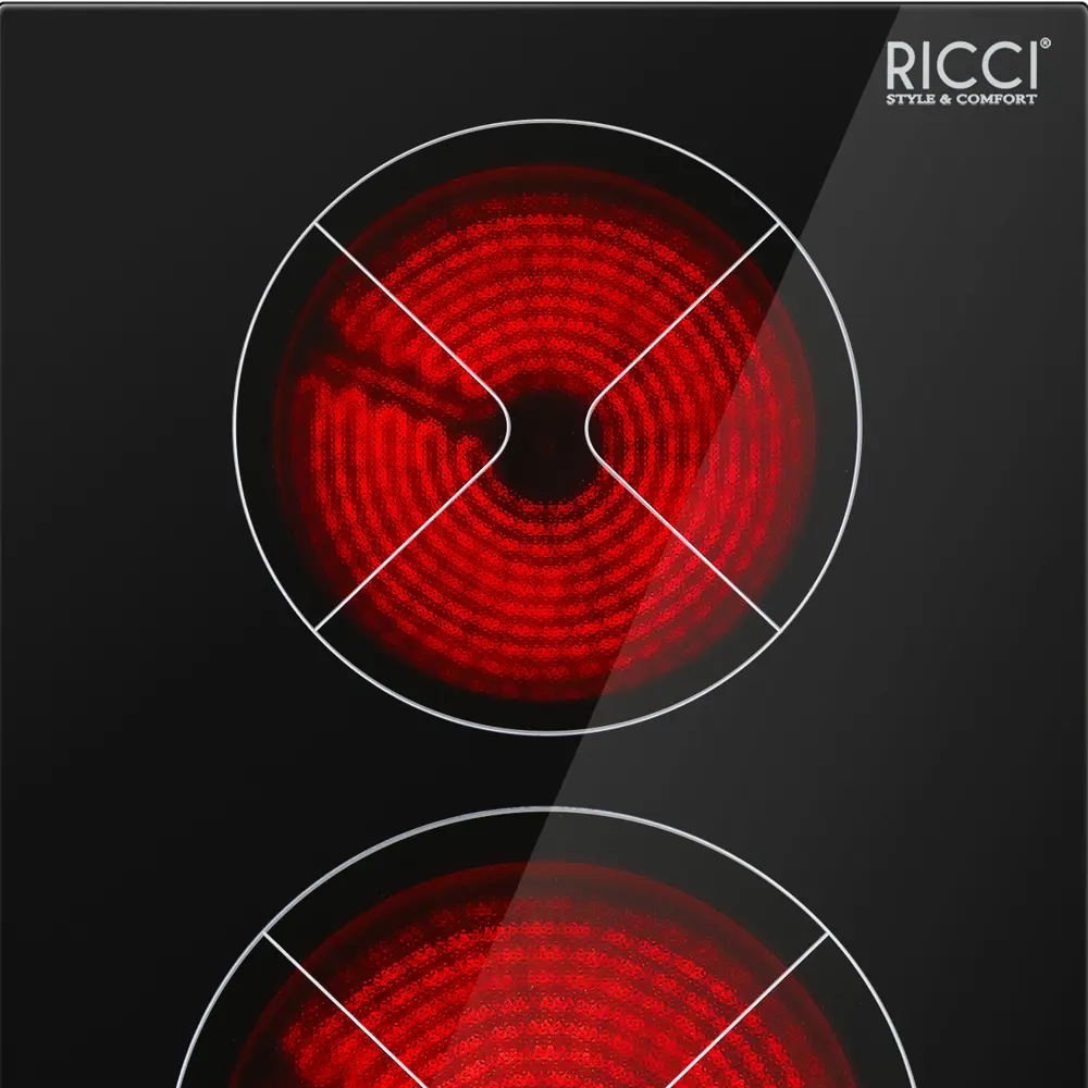 Фото 6 Стеклокерамическая варочная панель Ricci KS-T23011R 28.80 см 2 конфорки цвет черный Фото 6 Стеклокерамическая варочная панель Ricci KS-T23011R 28.80 см 2 конфорки цвет черный