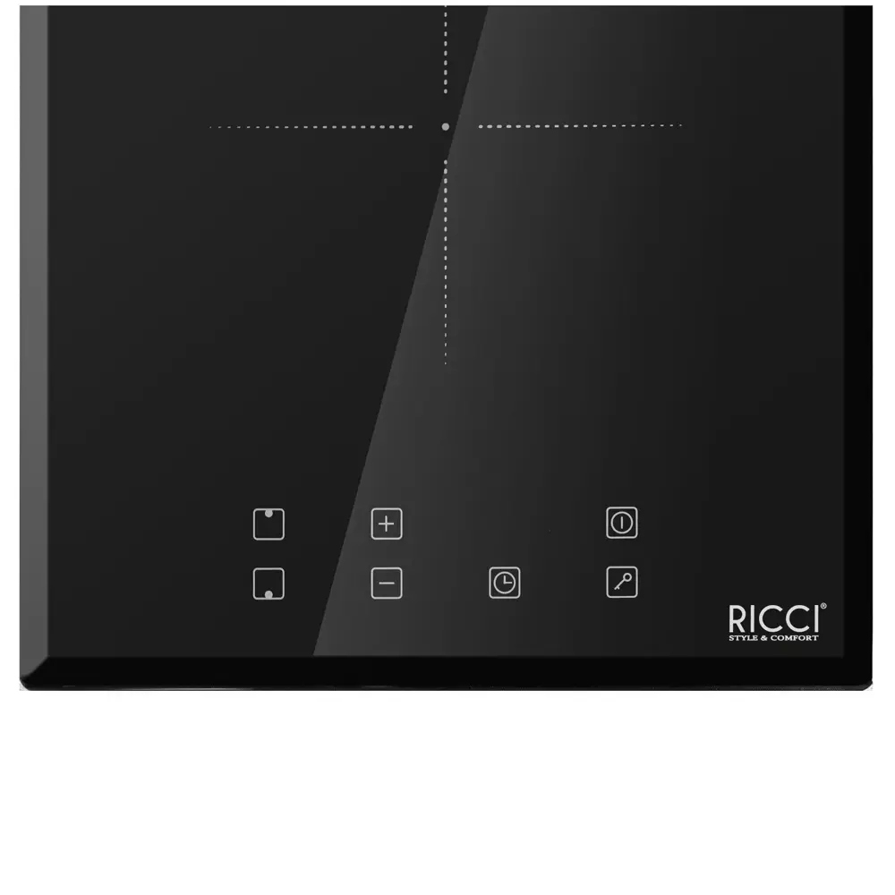 Фото 2 Индукционная варочная панель Ricci DCL-A23502B 28.80 см 2 конфорки цвет черный Фото 2 Индукционная варочная панель Ricci DCL-A23502B 28.80 см 2 конфорки цвет черный