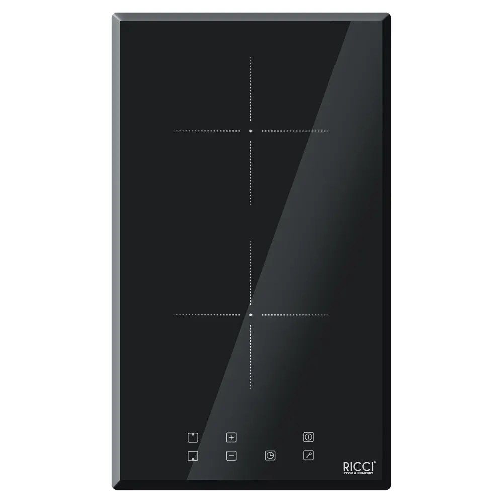 Фото 7 Индукционная варочная панель Ricci DCL-A23502B 28.80 см 2 конфорки цвет черный Фото 7 Индукционная варочная панель Ricci DCL-A23502B 28.80 см 2 конфорки цвет черный