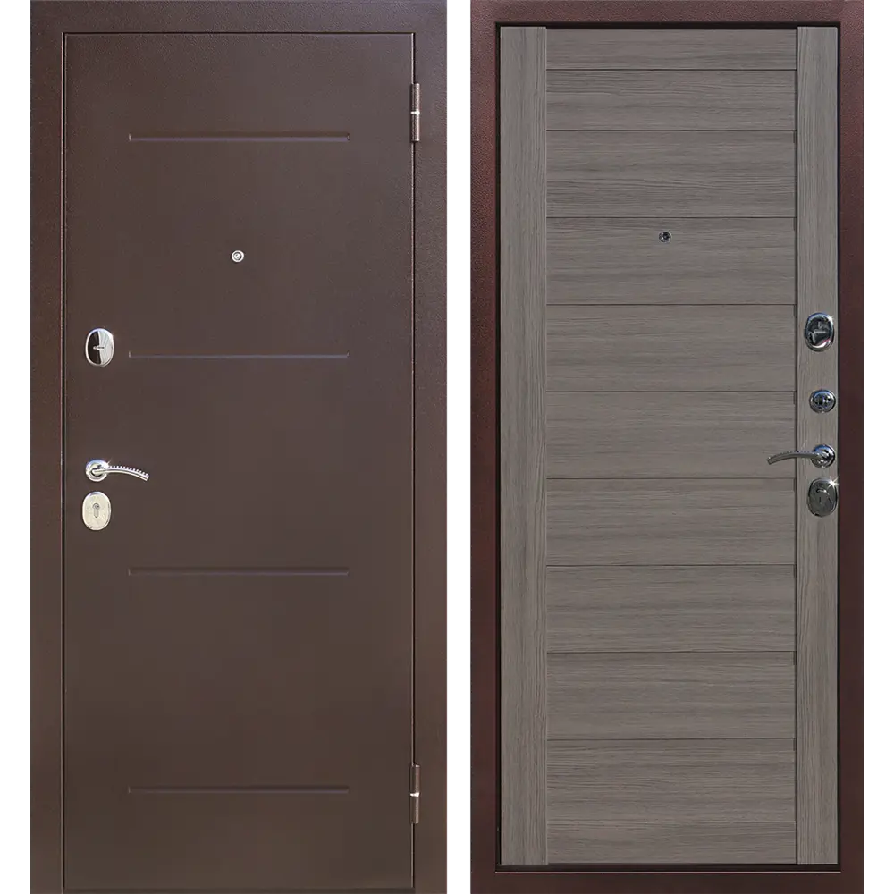 Фото Дверь входная металлическая Ницца, 860 мм, правая, цвет грей царга