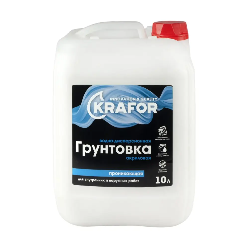 Фото Грунтовка KRAFOR 27336 глубокого проникновения универсальная, 10 л Фото Грунтовка KRAFOR 27336 глубокого проникновения универсальная, 10 л