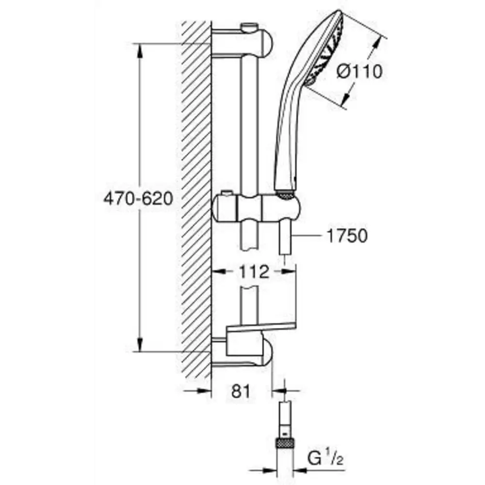 Фото 2 Душевой гарнитур Grohe 27230001 Euphoria, 600 мм, хром Фото 2 Душевой гарнитур Grohe 27230001 Euphoria, 600 мм, хром