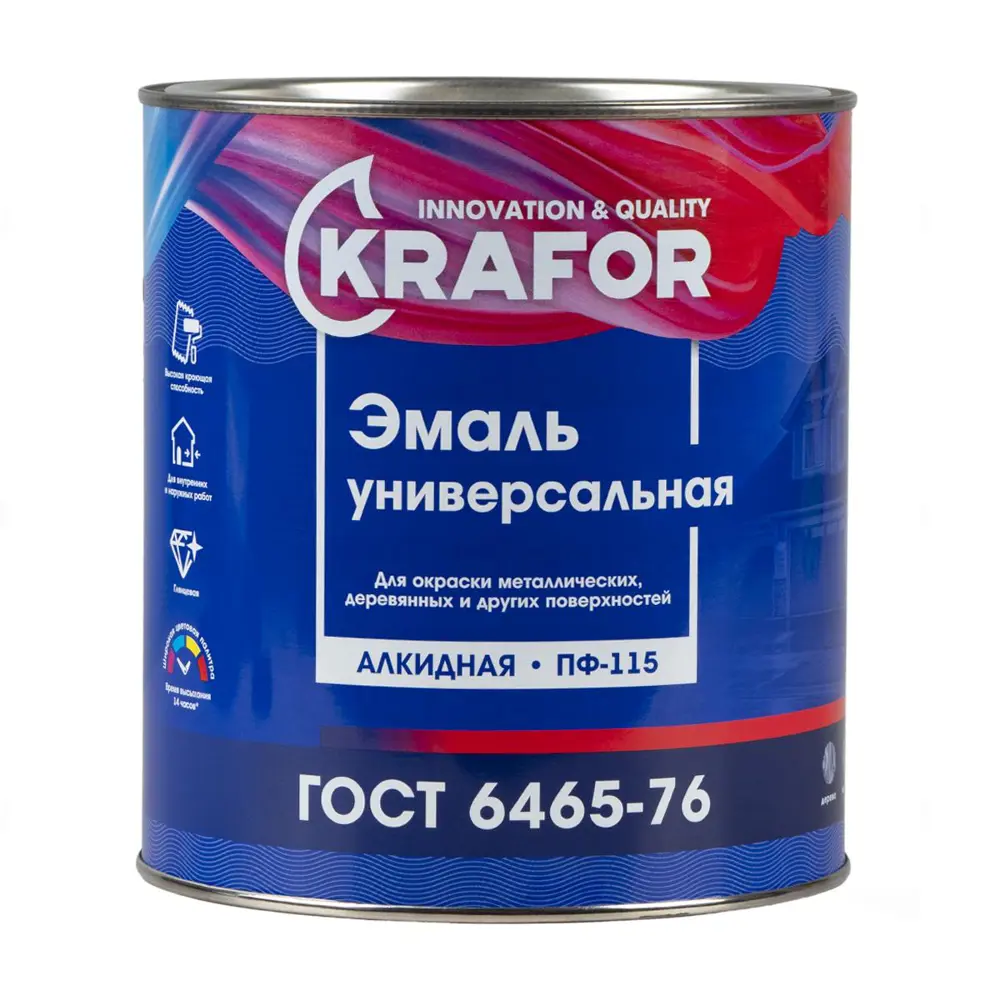 Фото Эмаль Krafor Пф-115 цвет белый матовая 2.7 кг Фото Эмаль Krafor Пф-115 цвет белый матовая 2.7 кг