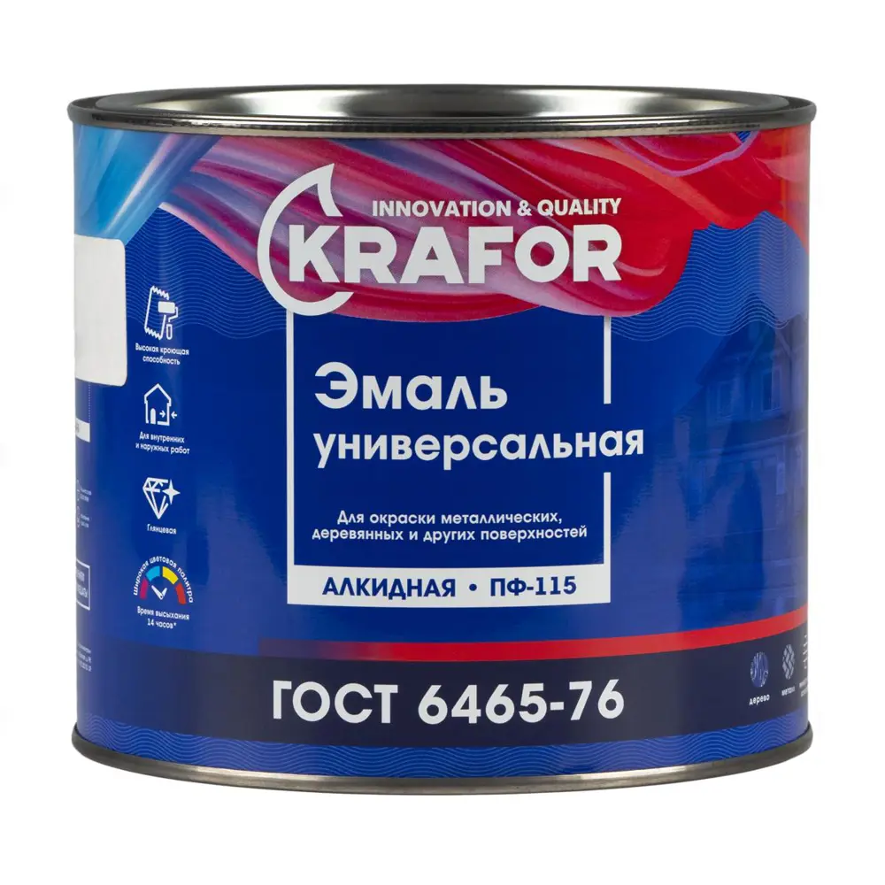 Фото Эмаль Krafor Пф-115 цвет бежевый 1.8 кг Фото Эмаль Krafor Пф-115 цвет бежевый 1.8 кг