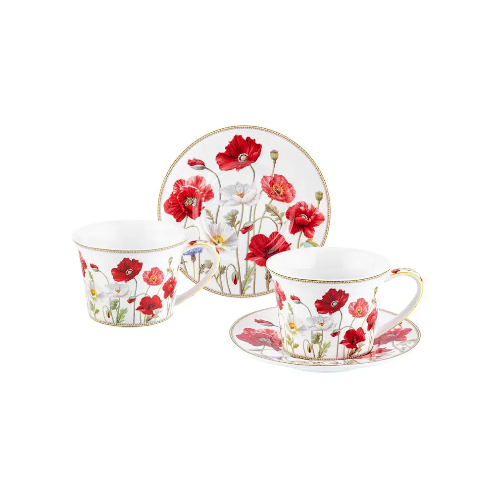 Фото Чайная пара 4 предметов270 мл 125x95x7 см "Маки" NEW BONE CHINA Фото Чайная пара 4 предметов270 мл 125x95x7 см "Маки" NEW BONE CHINA