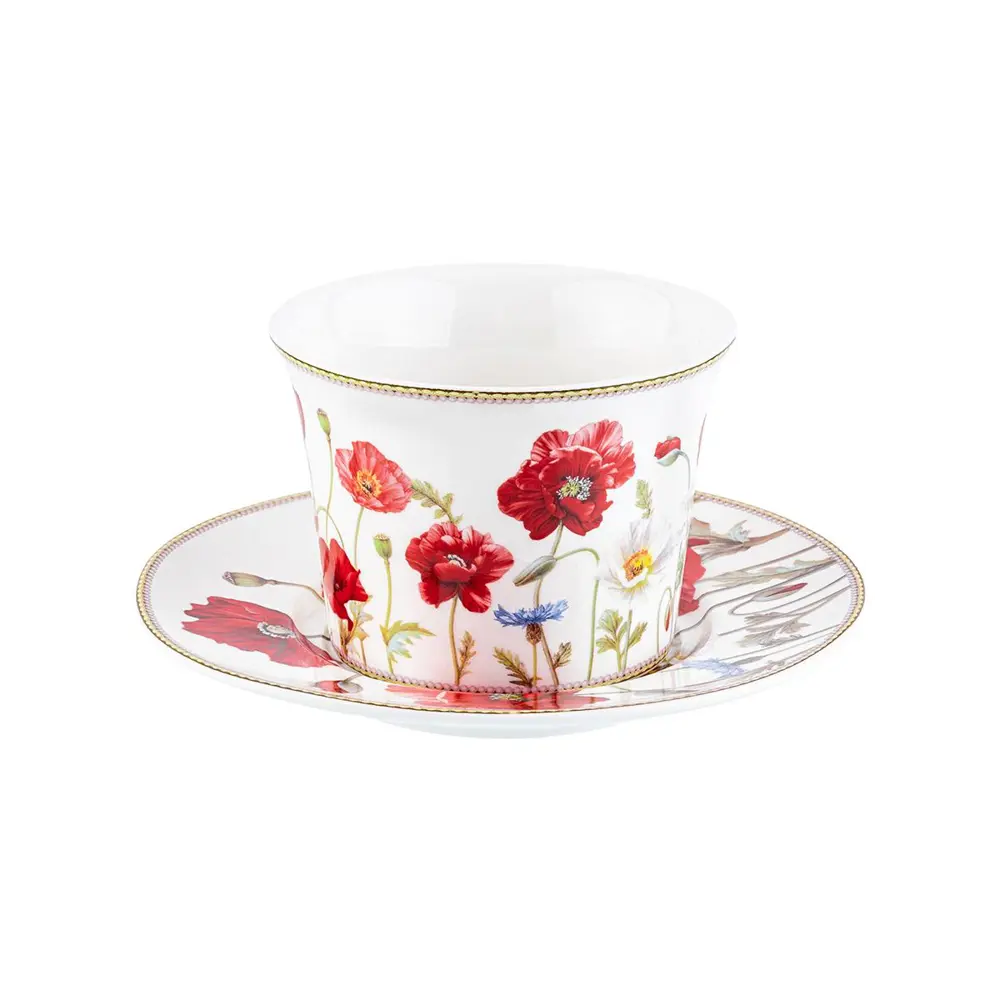Фото 6 Чайная пара 4 предметов270 мл 125x95x7 см "Маки" NEW BONE CHINA Фото 6 Чайная пара 4 предметов270 мл 125x95x7 см "Маки" NEW BONE CHINA