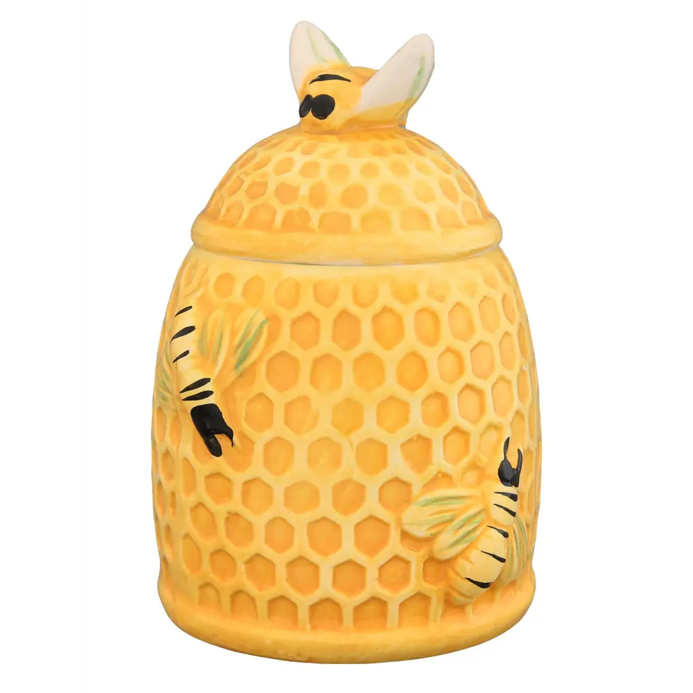 Фото Горшочек для меда 300 мл 9х9х13 см Elan Gallery Пчелки на сотах с крышкой с силиконовым уплотнителем Фото Горшочек для меда 300 мл 9х9х13 см Elan Gallery Пчелки на сотах с крышкой с силиконовым уплотнителем