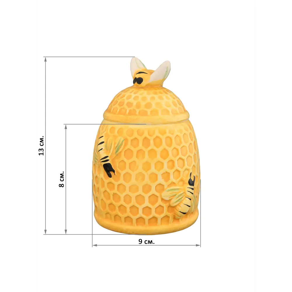 Фото 2 Горшочек для меда 300 мл 9х9х13 см Elan Gallery Пчелки на сотах с крышкой с силиконовым уплотнителем Фото 2 Горшочек для меда 300 мл 9х9х13 см Elan Gallery Пчелки на сотах с крышкой с силиконовым уплотнителем