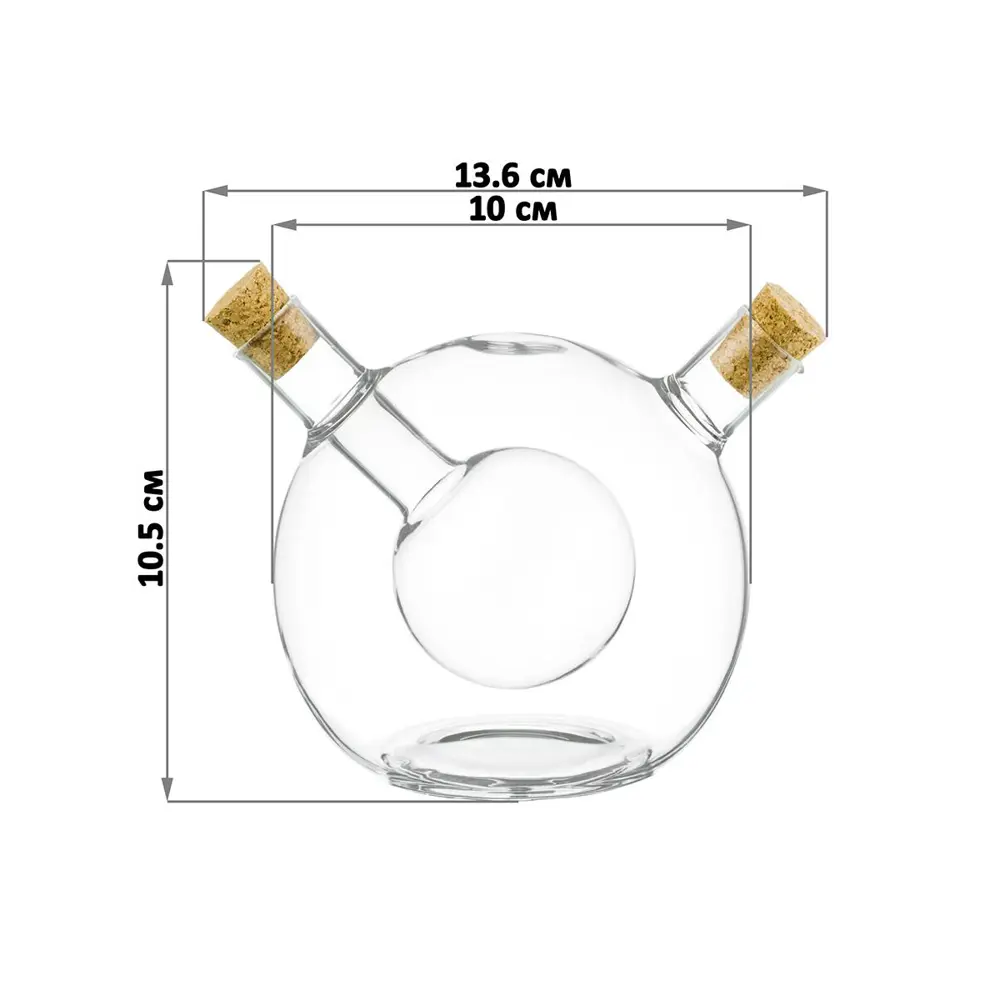 Фото 2 Бутылка для масла уксуса соевого соуса 2в1 350 60 мл 13.6x10x10.5 см Elan Gallery Crystal glass с пробкой стеклянная Фото 2 Бутылка для масла уксуса соевого соуса 2в1 350 60 мл 13.6x10x10.5 см Elan Gallery Crystal glass с пробкой стеклянная