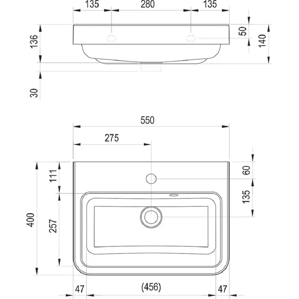Фото 2 Раковина мебельная Ravak be happy Be Happy 55см цвет белый Фото 2 Раковина мебельная Ravak be happy Be Happy 55см цвет белый
