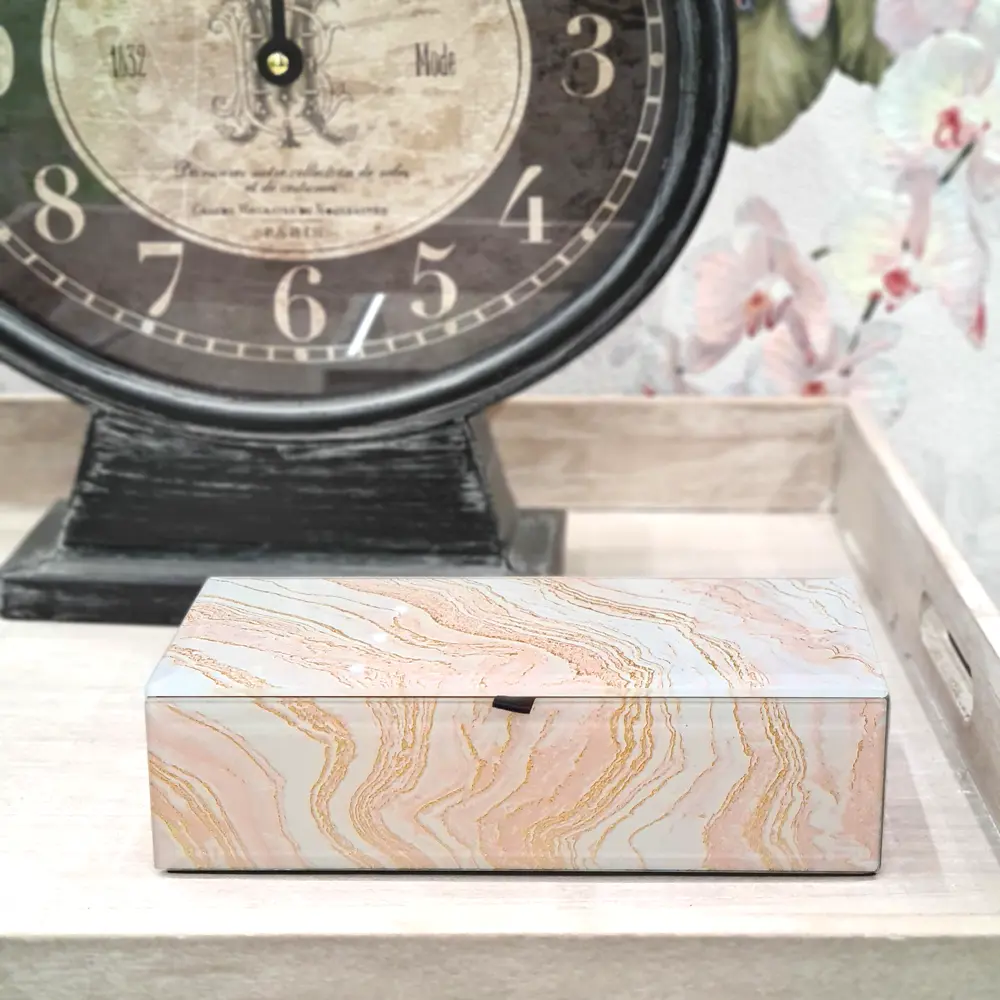 Фото 2 Шкатулка декоративная Marble 10x5x20 см стекло Фото 2 Шкатулка декоративная Marble 10x5x20 см стекло