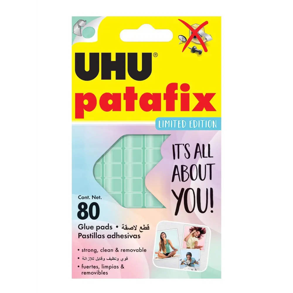 Фото Клеящие подушечки многоразовые пастельно мятные UHU PATAFIX PASTEL 80шт/уп Фото Клеящие подушечки многоразовые пастельно мятные UHU PATAFIX PASTEL 80шт/уп