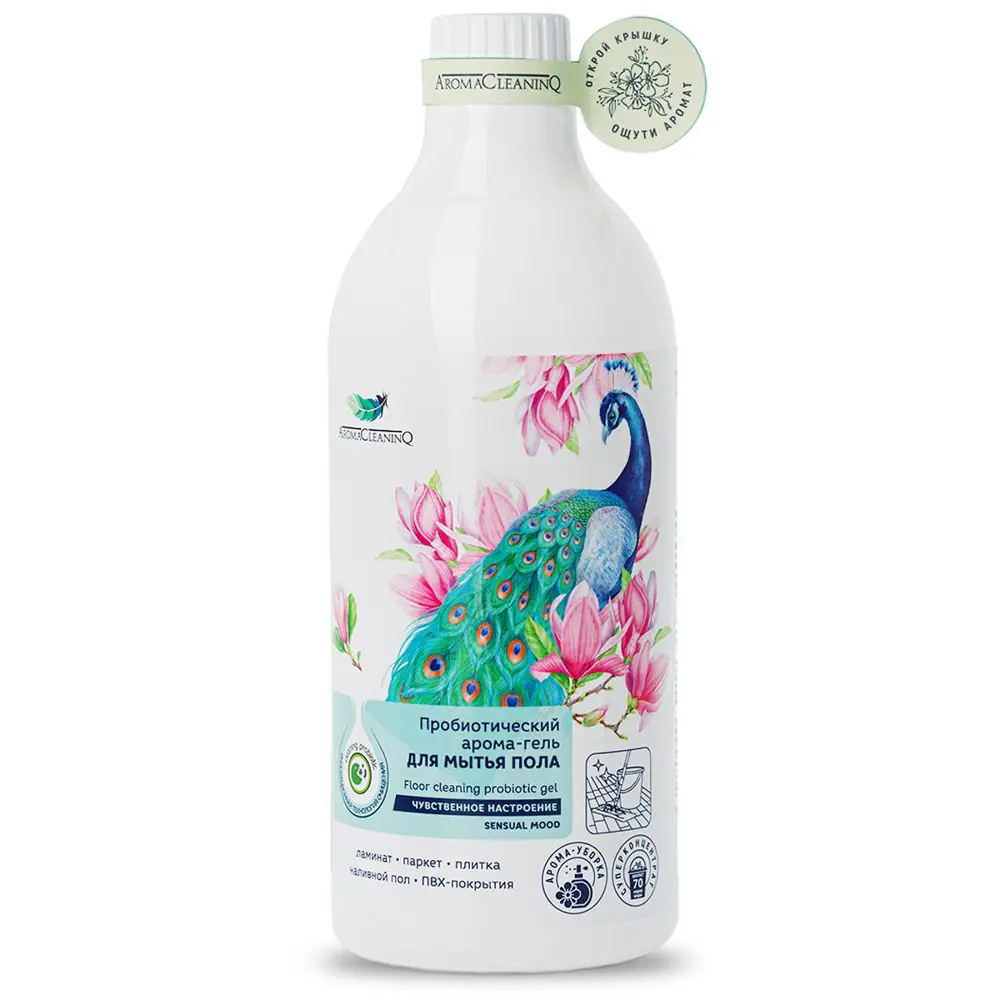 Фото Пробиотический арома - гель AromaCleaninQ для мытья пола Чувственное настроение 0.75 л Фото Пробиотический арома - гель AromaCleaninQ для мытья пола Чувственное настроение 0.75 л