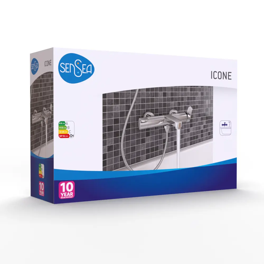 Фото 8 Смеситель для ванны Sensea Icone однорычажный цвет хром