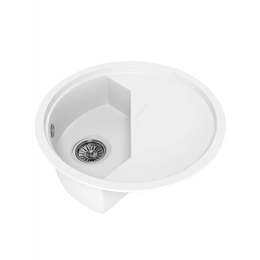 Фото Кухонная мойка KitKraken Stream White C-510M.9010 51x51. Матовый Белый Кварц Фото Кухонная мойка KitKraken Stream White C-510M.9010 51x51. Матовый Белый Кварц