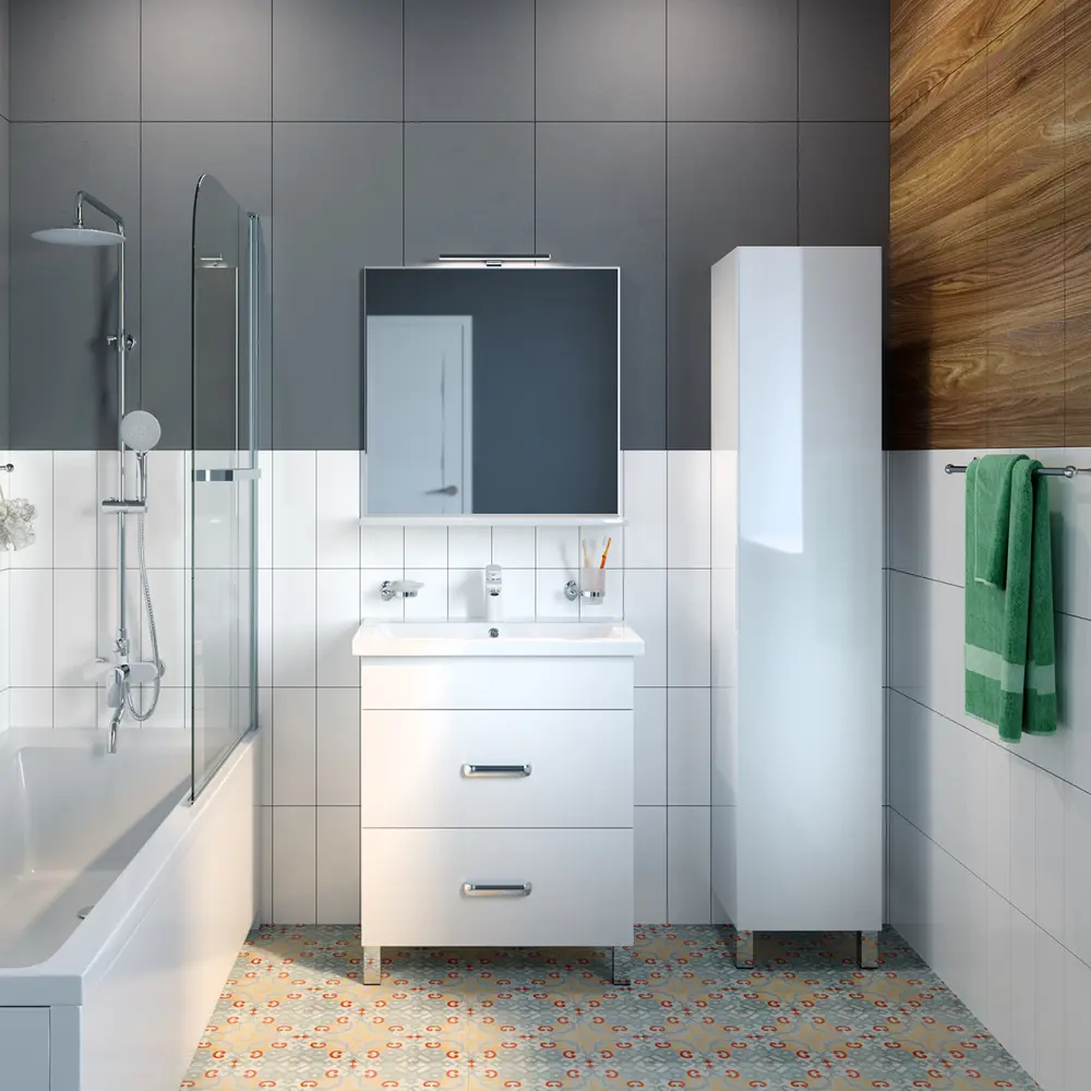 Фото 2 Зеркало с подсветкой Iddis Custo CUS70W0i98 70 см цвет белый Фото 2 Зеркало с подсветкой Iddis Custo CUS70W0i98 70 см цвет белый
