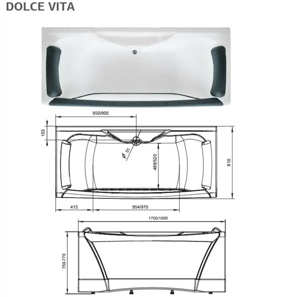 Фото 4 Ванна Aima Design Dolce Vita акрил 180x80 см Фото 4 Ванна Aima Design Dolce Vita акрил 180x80 см
