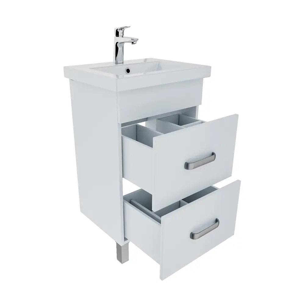 Фото 4 Тумба под раковину напольная Iddis New Custo 50 см цвет белый Фото 4 Тумба под раковину напольная Iddis New Custo 50 см цвет белый