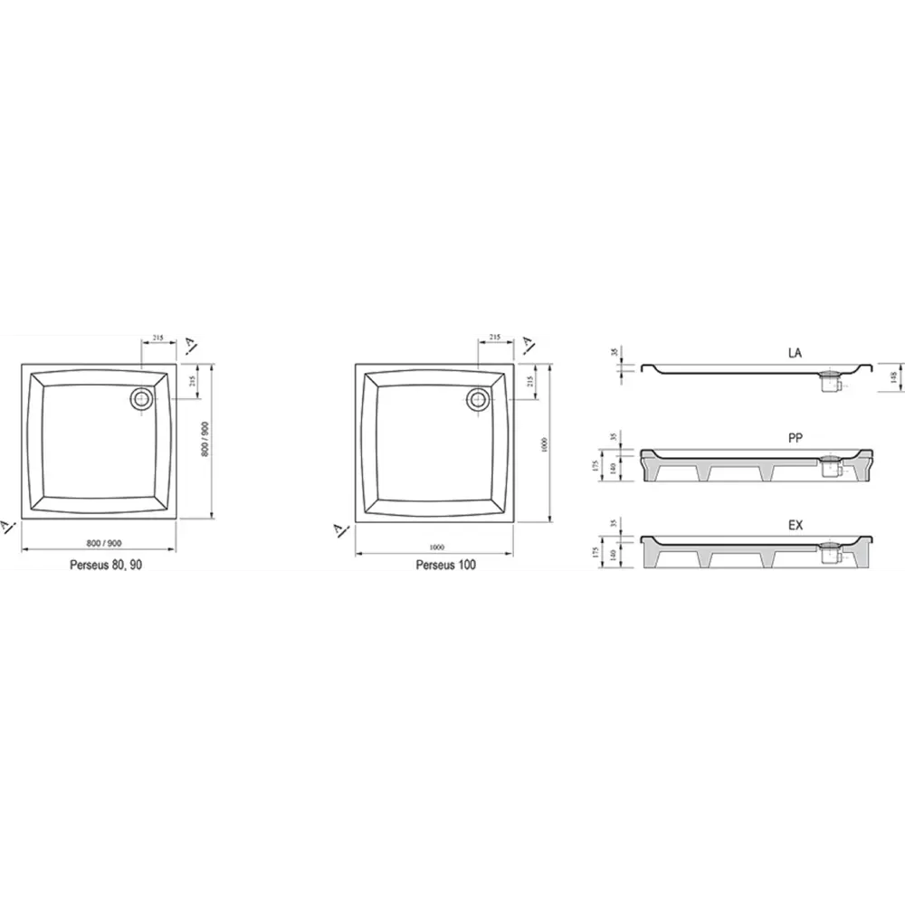 Фото 2 Душевой поддон акриловый квадратный Ravak Perseus 80x80 см PP A024401510 Фото 2 Душевой поддон акриловый квадратный Ravak Perseus 80x80 см PP A024401510