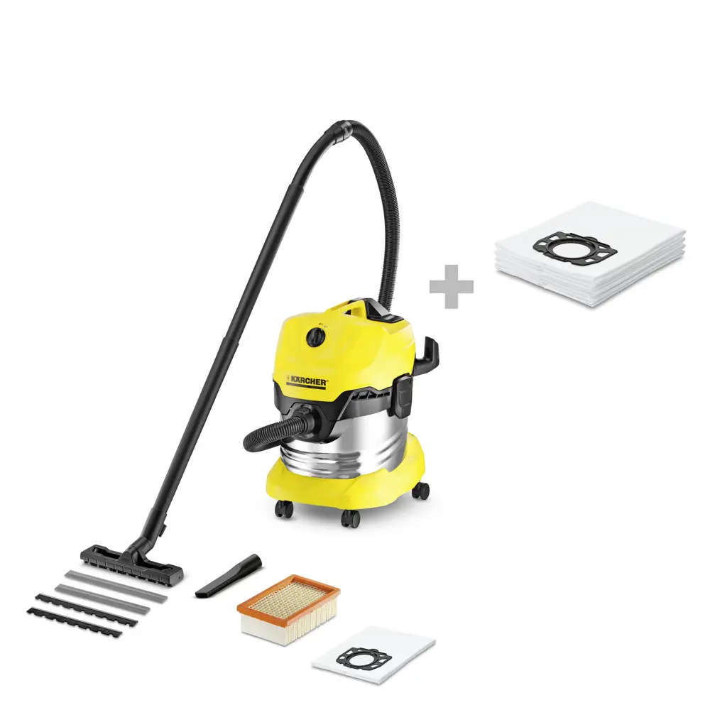 Фото Пылесос Karcher WD 4 Premium, 1000 Вт, 20 л Фото Пылесос Karcher WD 4 Premium, 1000 Вт, 20 л