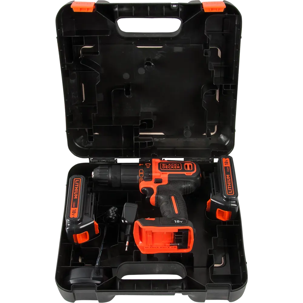 Фото 6 Дрель-шуруповерт аккумуляторная ударная Black&Decker BDCHD18KBQW, 18 В Li-ion 2x1.5 Ач Фото 6 Дрель-шуруповерт аккумуляторная ударная Black&Decker BDCHD18KBQW, 18 В Li-ion 2x1.5 Ач