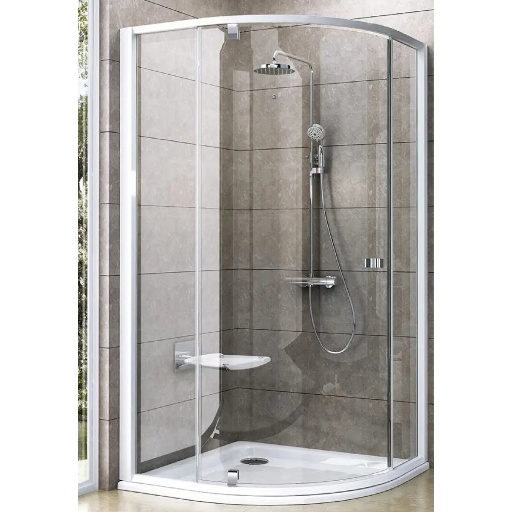 Фото Душевой уголок Ravak Pivot pskk3 100x100 см белый профиль ручки хром прозрачное стекло 376AA100Z1 Фото Душевой уголок Ravak Pivot pskk3 100x100 см белый профиль ручки хром прозрачное стекло 376AA100Z1