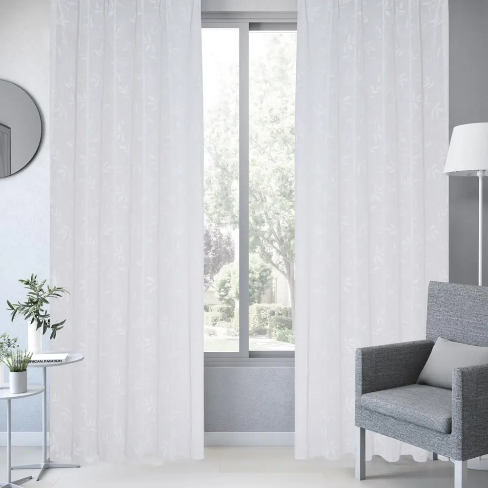 Фото 4 Тюль на ленте Reus 250x280 см цвет белый Фото 4 Тюль на ленте Reus 250x280 см цвет белый