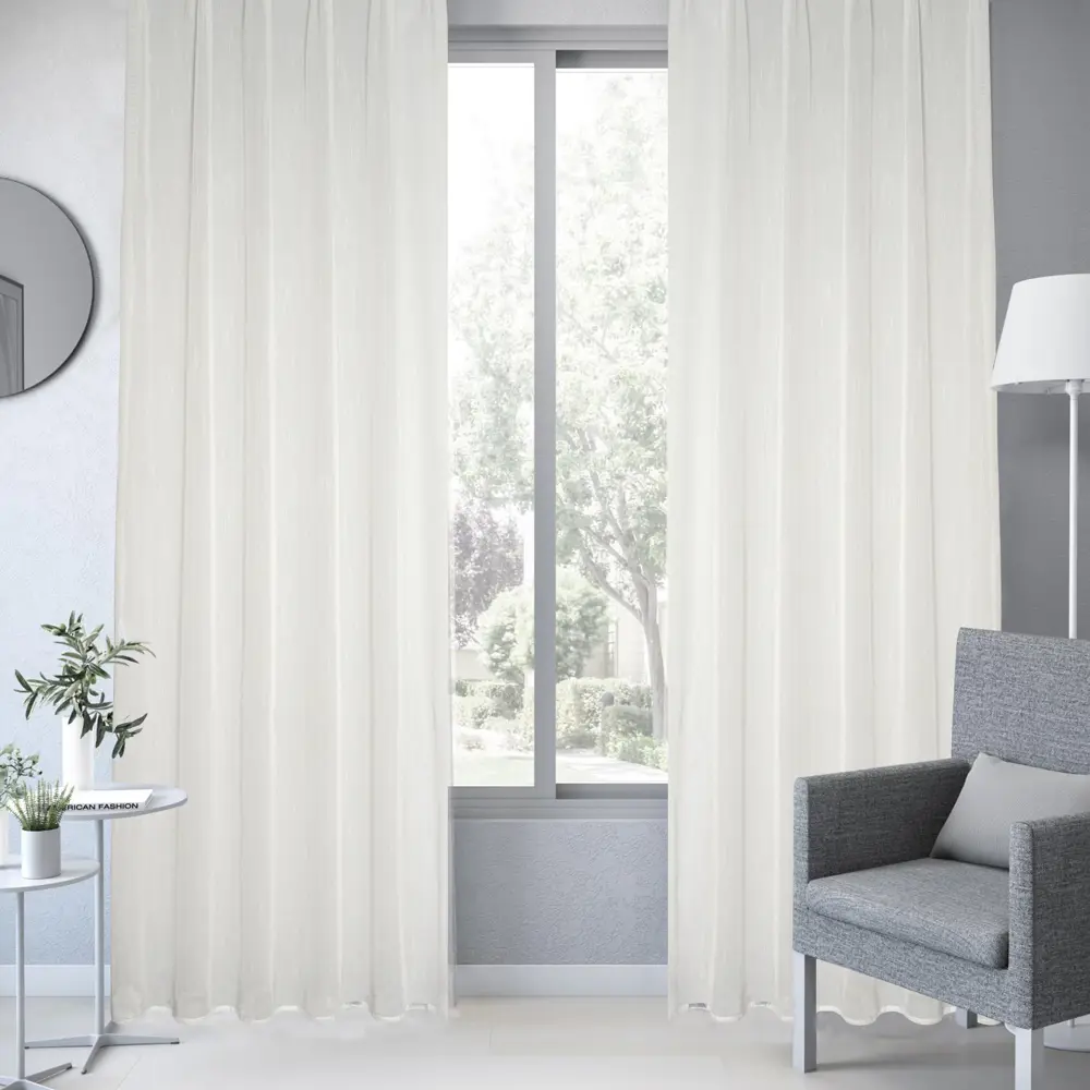 Фото 4 Тюль на ленте Forli 250x280 см цвет белый Фото 4 Тюль на ленте Forli 250x280 см цвет белый