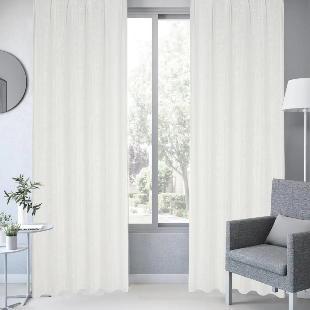 Фото 4 Тюль на ленте Gresiya 250x280 см цвет белый Фото 4 Тюль на ленте Gresiya 250x280 см цвет белый