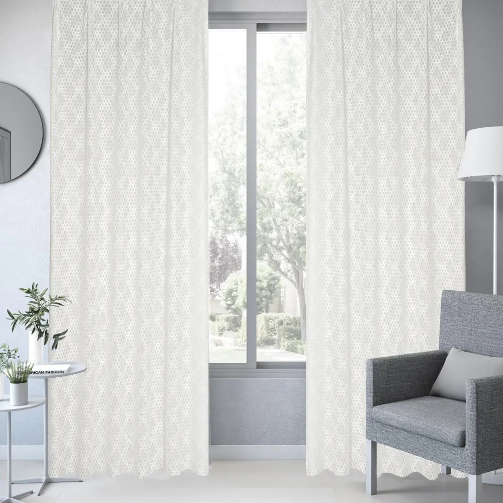 Фото 4 Тюль на ленте Cantu 250x280 см цвет белый Фото 4 Тюль на ленте Cantu 250x280 см цвет белый