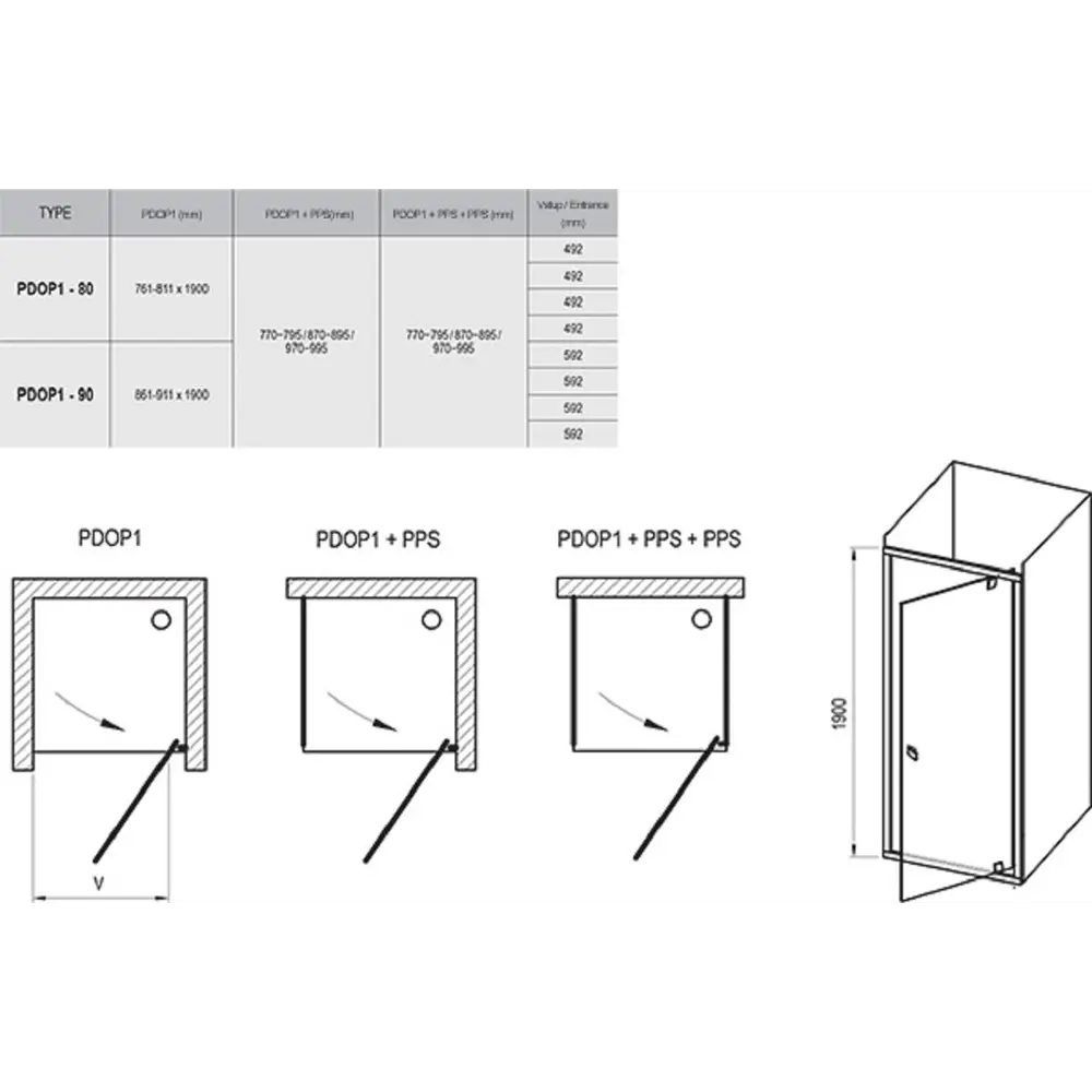 Фото 4 Душевая дверь Ravak Pivot pdop1 90 см профиль сатин прозрачное стекло 03G70U00Z1 Фото 4 Душевая дверь Ravak Pivot pdop1 90 см профиль сатин прозрачное стекло 03G70U00Z1