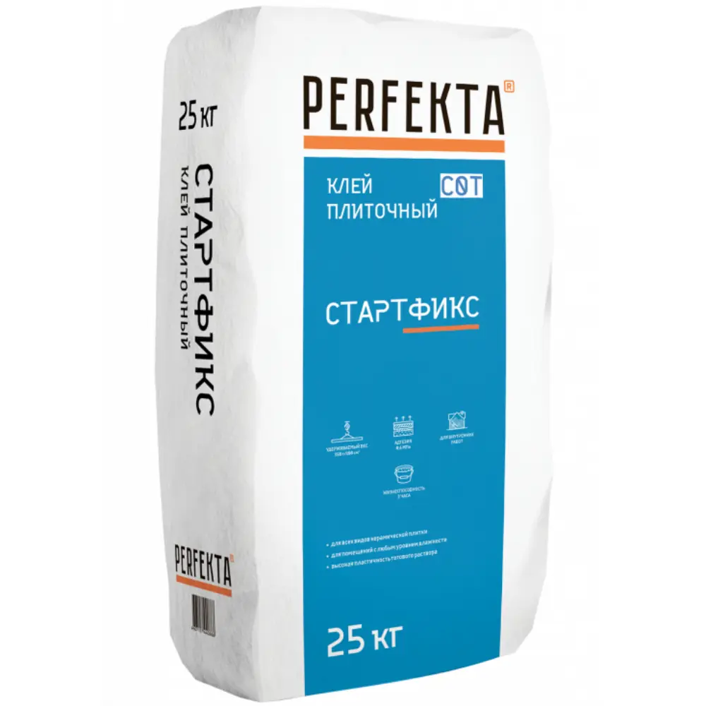 Фото Клей плиточный Perfekta Стартфикс 82105894 25 кг Фото Клей плиточный Perfekta Стартфикс 82105894 25 кг