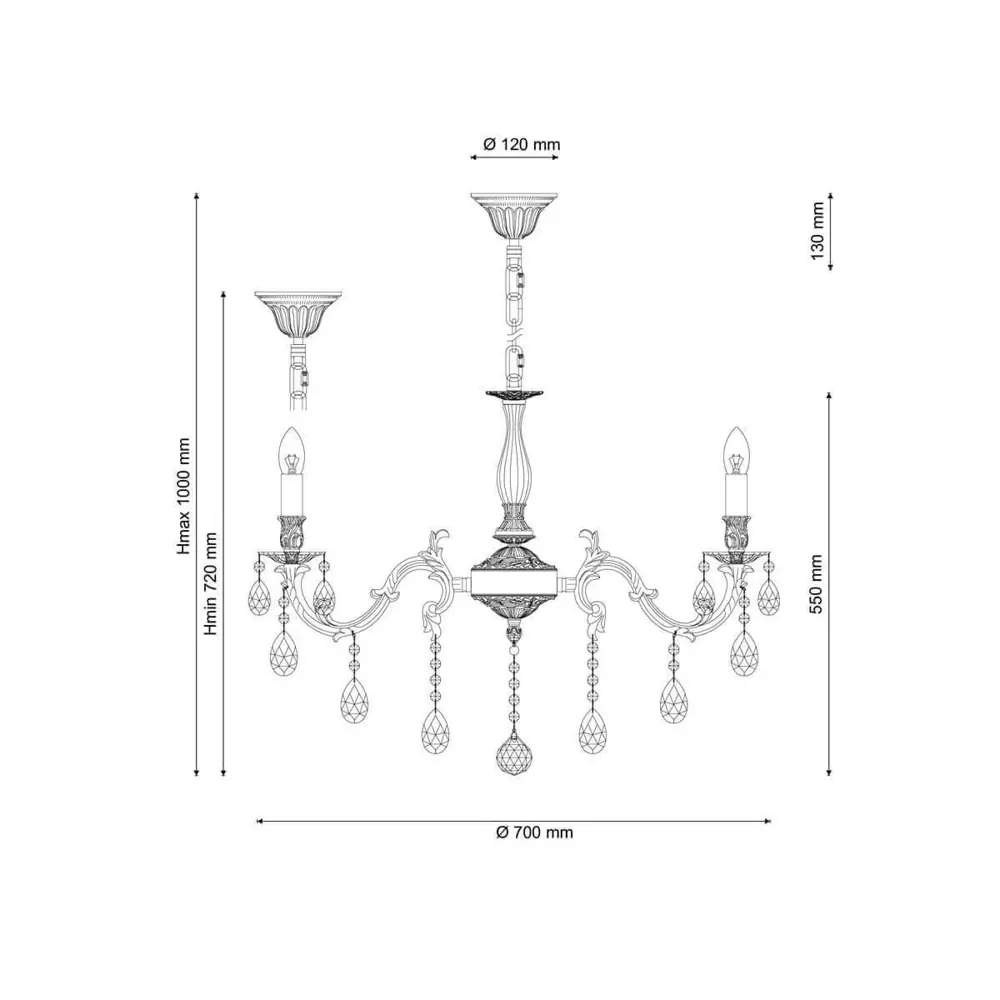 Фото 2 Люстра подвесная Lucia Tucci Firenze 141.8 Antique 8 ламп 27 м² цвет медный